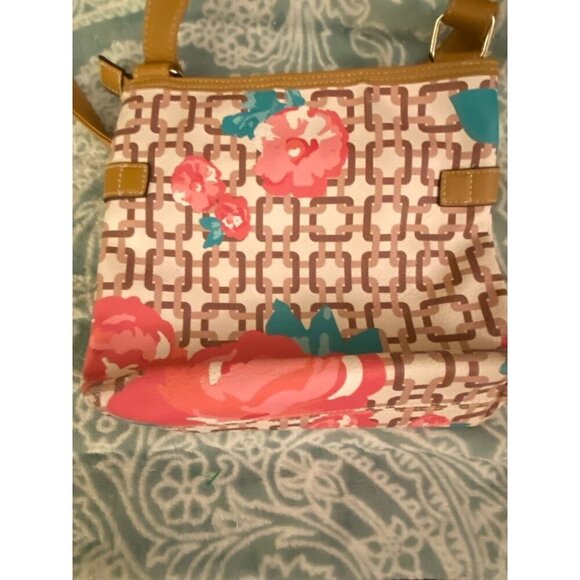 Rosetti crossbody handbag Shopping Purse Brown with Colorful accents Shoulder - Picture 3 of 4